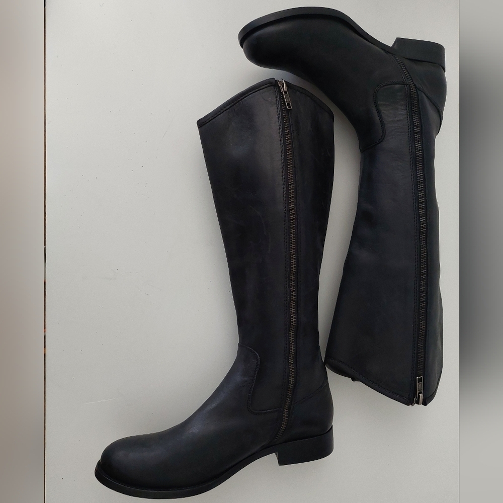 Frye Melissa Black Riding-Style Boots Size 6.5 - Picture 8 of 9